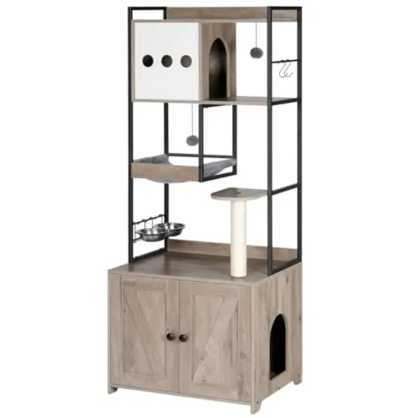 Cat Tree with Litter Box Enclosure