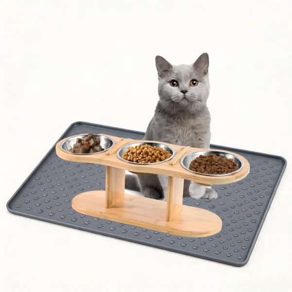 Cat 3 Bowls in 1 Raised Feeder