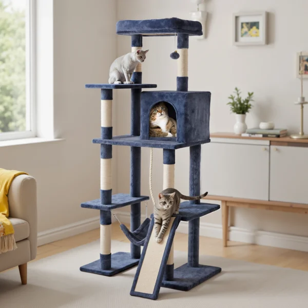63In Cat Tree Tall Multi-Cat Climbing Tower