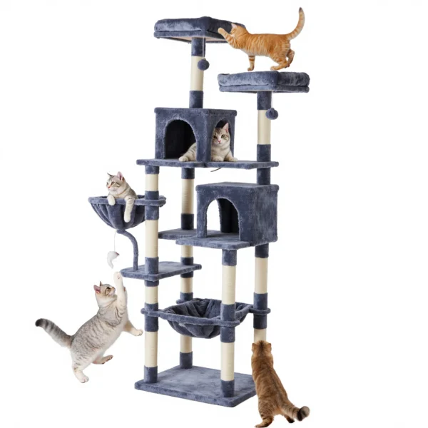JHK 71In Cat Tree Tall Multi-Cat Climbing Tower