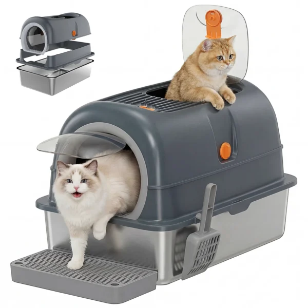 JHK 24IN Stainless Steel Cat Litter Box