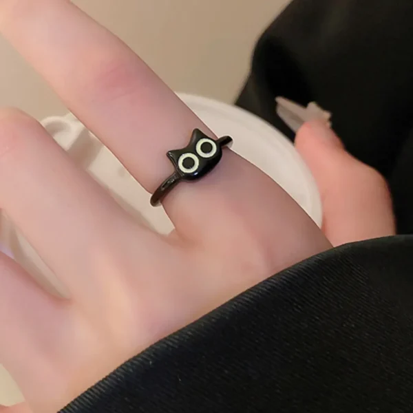 Cute Cat Design Cuff Ring For Women